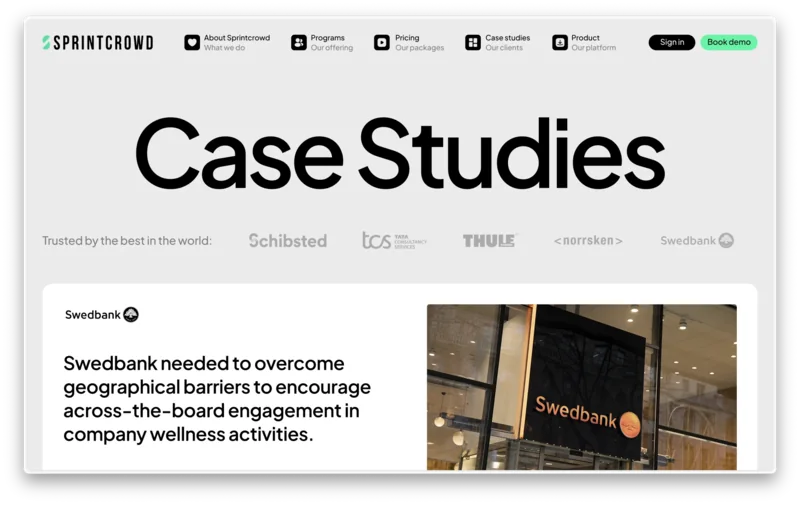 Sprintcrowd case studies page